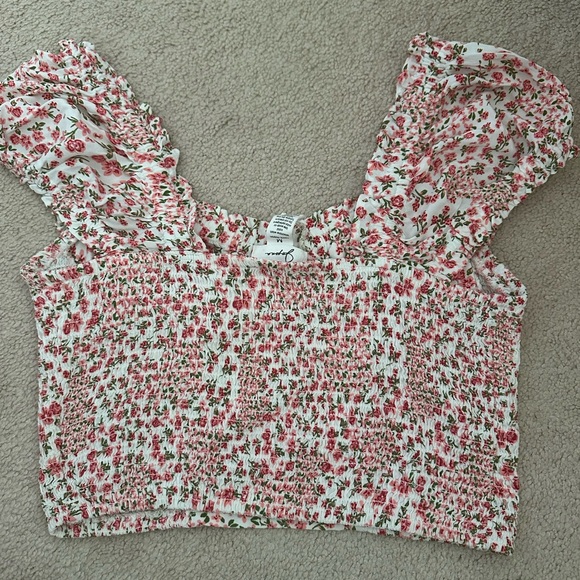 Marshalls Pink Floral Blouse with Ruffle Sleeves - Picture 2 of 2